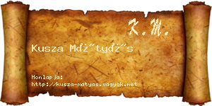 Kusza Mátyás névjegykártya