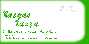matyas kusza business card